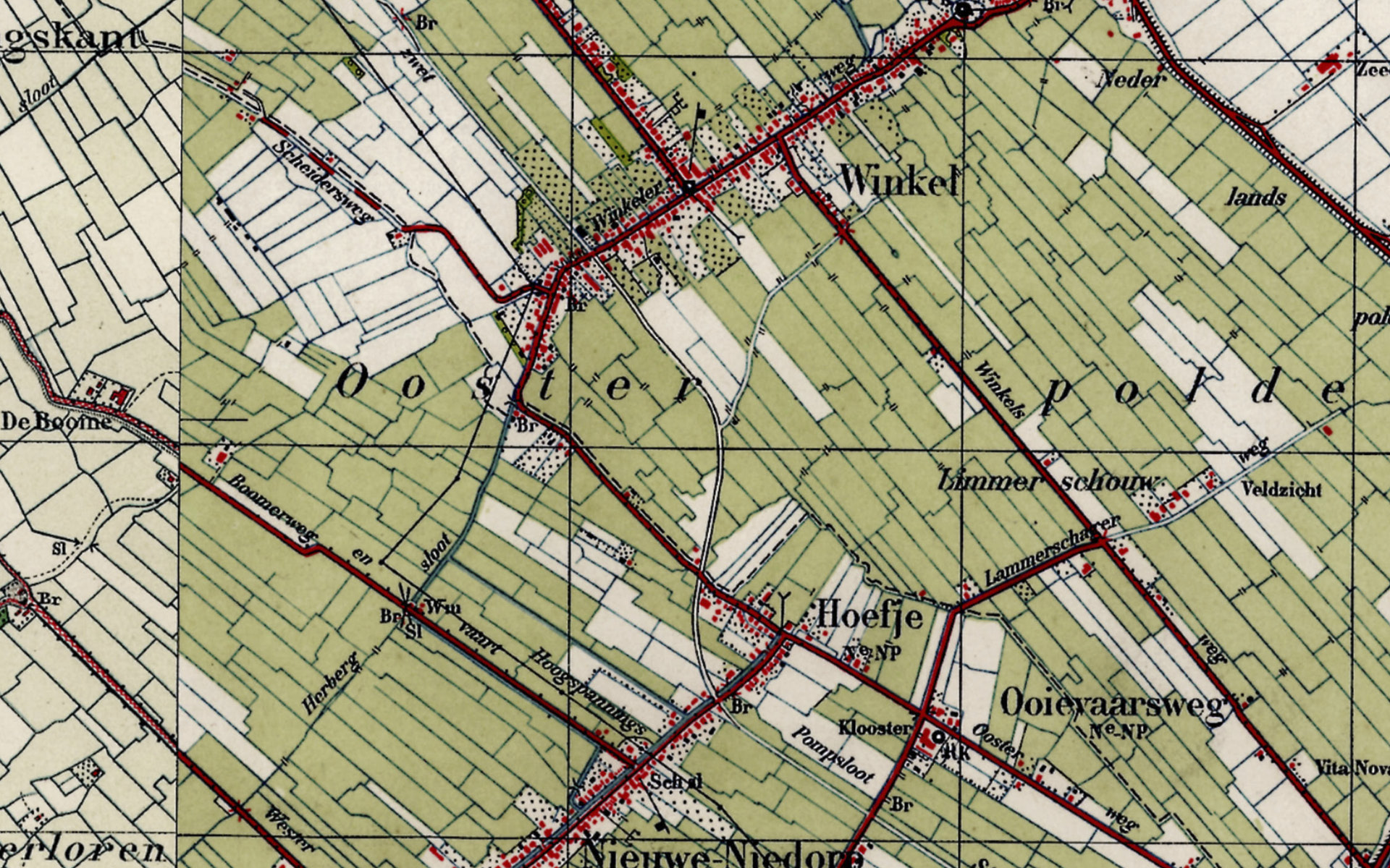 Park de Meet, Geschiedenis - Kaart - Topografie van 1940 - Stchting Vrienden Park de Meet - Nieuwe Niedorp en Winkel 1940